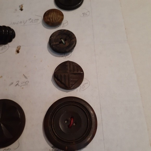 buttons Antique vintage victorian art deco set of 11 coat button sewing notions - Picture 4 of 5